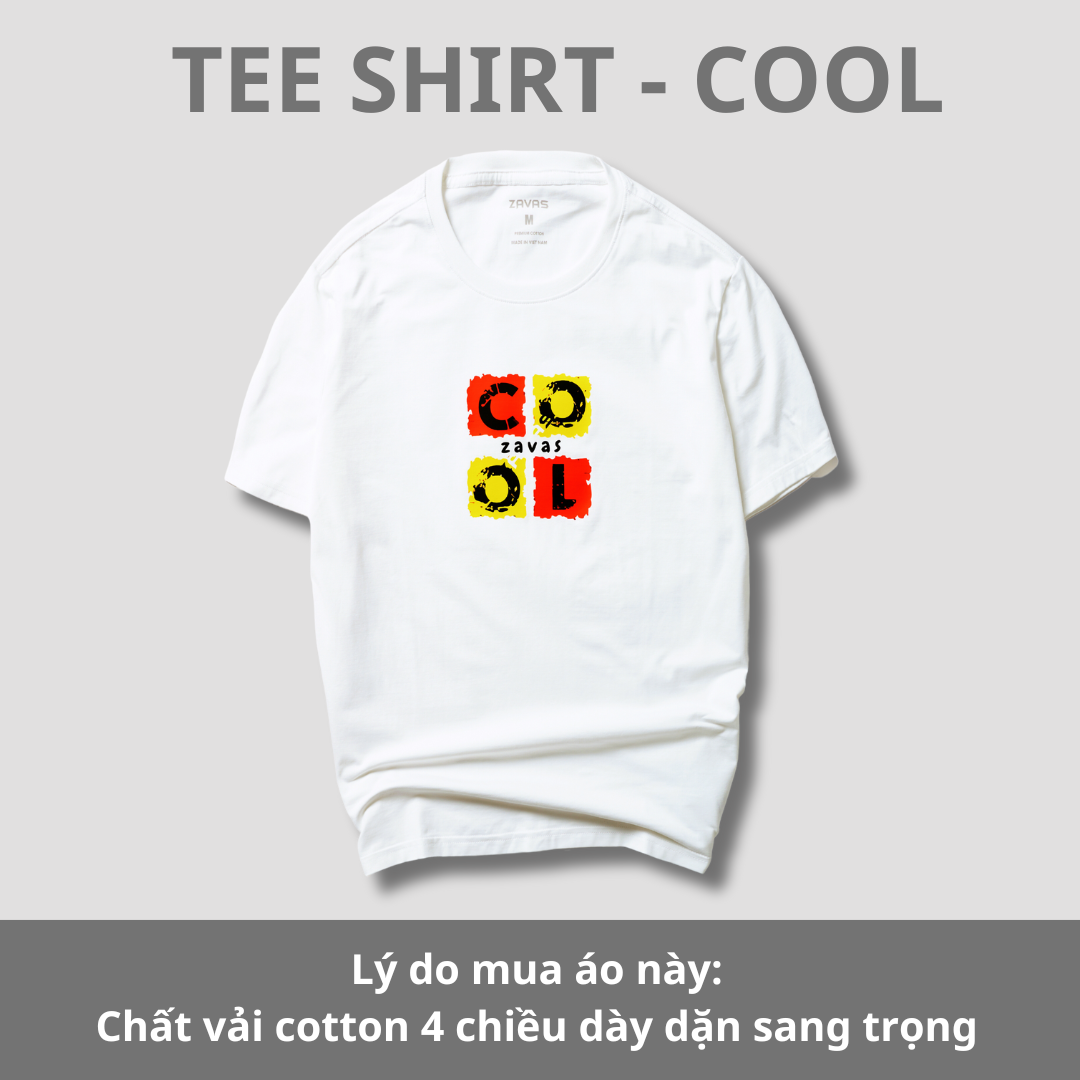 Áo thun nam cổ tròn COOL vải cotton 4 chiều xuất xịn, mát mẻ, dày mịn sang trọng - ZAVAS