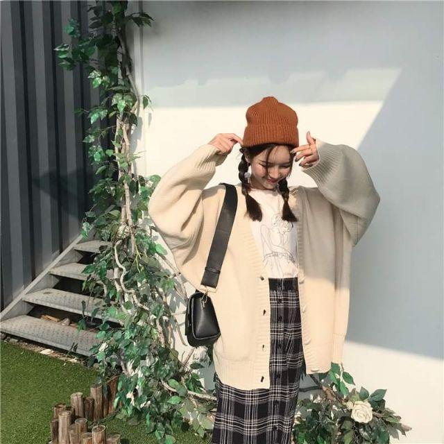 (Có sẵn)Áo khoác len cardigan style ulzzang