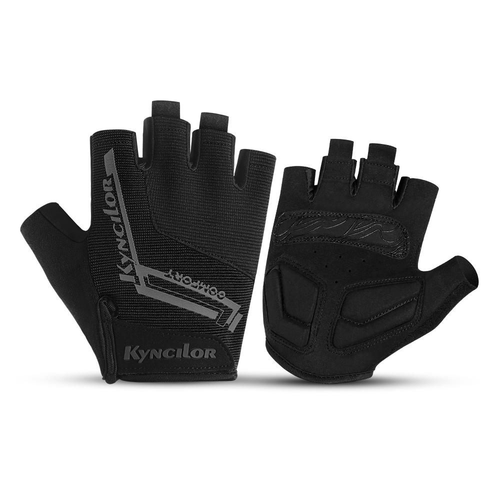 Knycilor Half Finger Găng tay thể thao Găng tay xe đạp Găng tay xe đạp ngoài trời có thể chạy được Găng tay xe đạp chạy găng tay Color: A0027-BK Size: XL