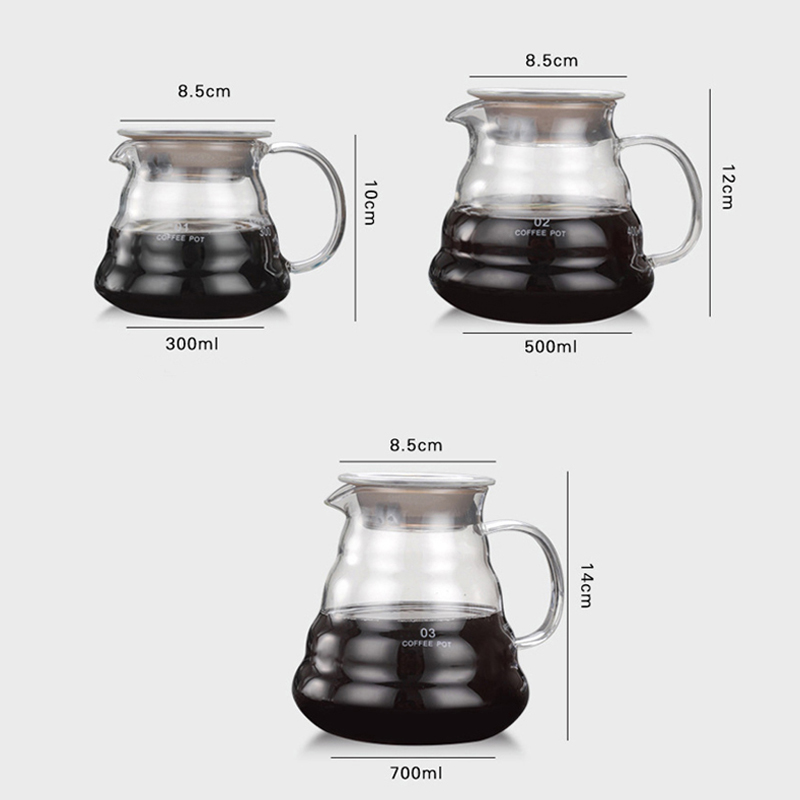 Bình Chứa Cà Phê V60 Bằng Thủy Tinh 300ml – 500ml – 700ml