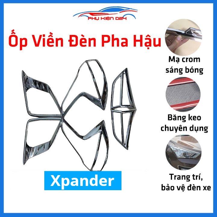 Ốp viền đèn pha hậu mạ crom Xpander 2018-2019-2020-2021 chống trầy trang trí bảo vệ xe