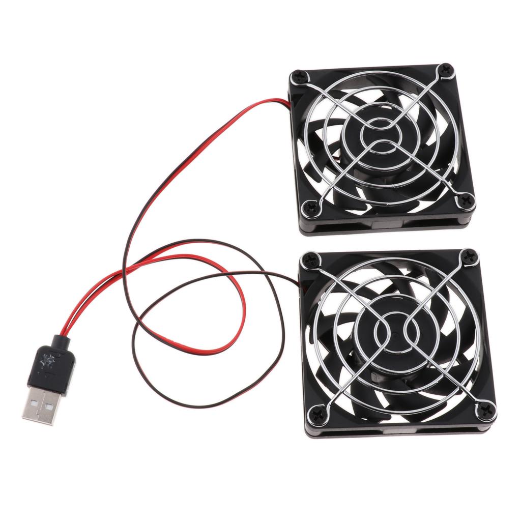 2x7cm Laptop Desktop Computer Fan USB Router Radiator Heatsink Cooling System