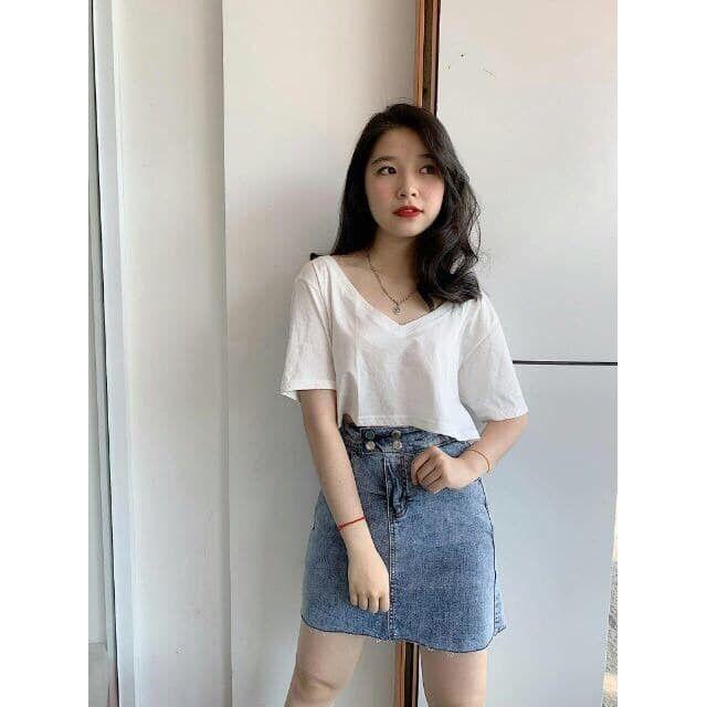 Áo Croptop Nữ Cổ Tim Trẻ Trung (kèm ảnh thật)