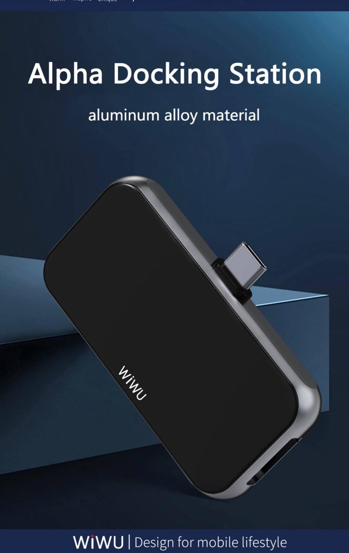 Hub WiWu Alpha 4 In 1 USB-C T5 Pro Vỏ Hợp Kim Nhôm, Cảm Ứng Thoải Mái, Mở Rộng Nhiều Cổng - Hàng Chính Hãng