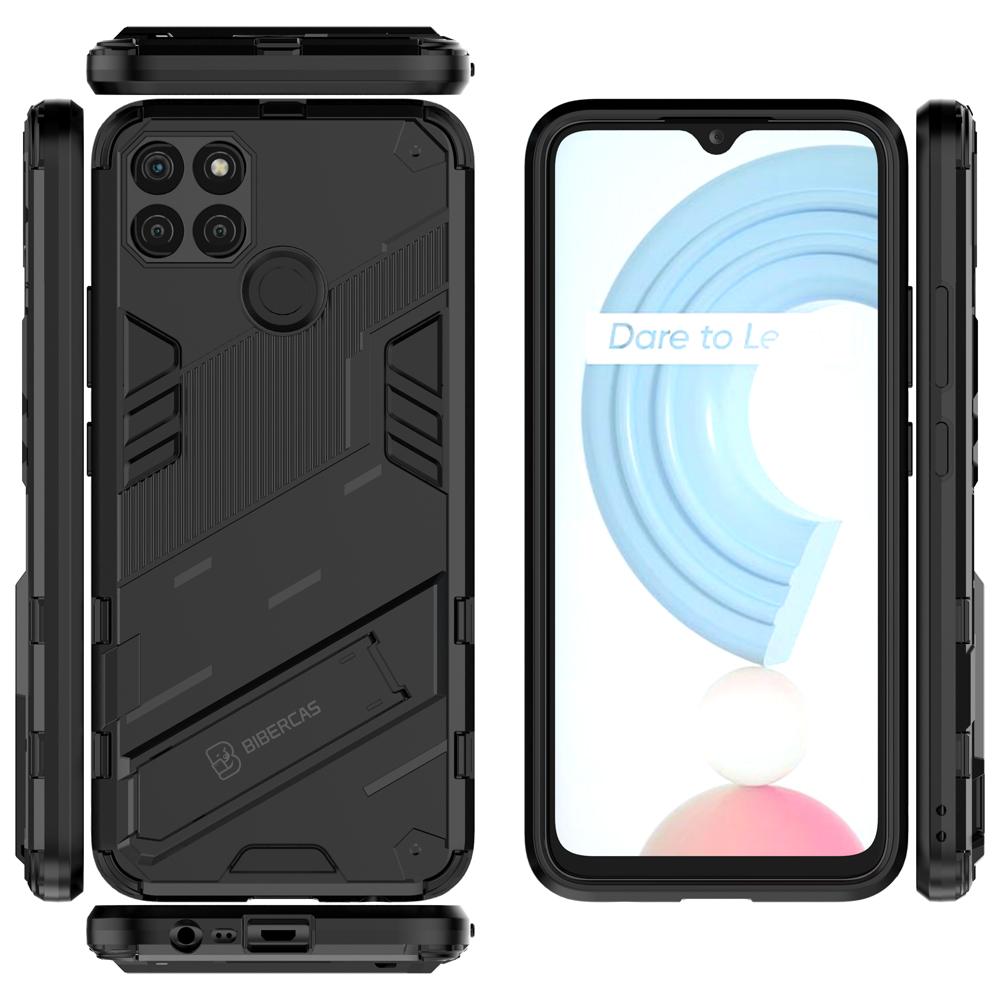 Ốp lưng cho Oppo A57 A76 A96 Realme C21Y C25Y 9i chống sốc có giá đỡ Iron Man PUNK cao cấp siêu đẹp