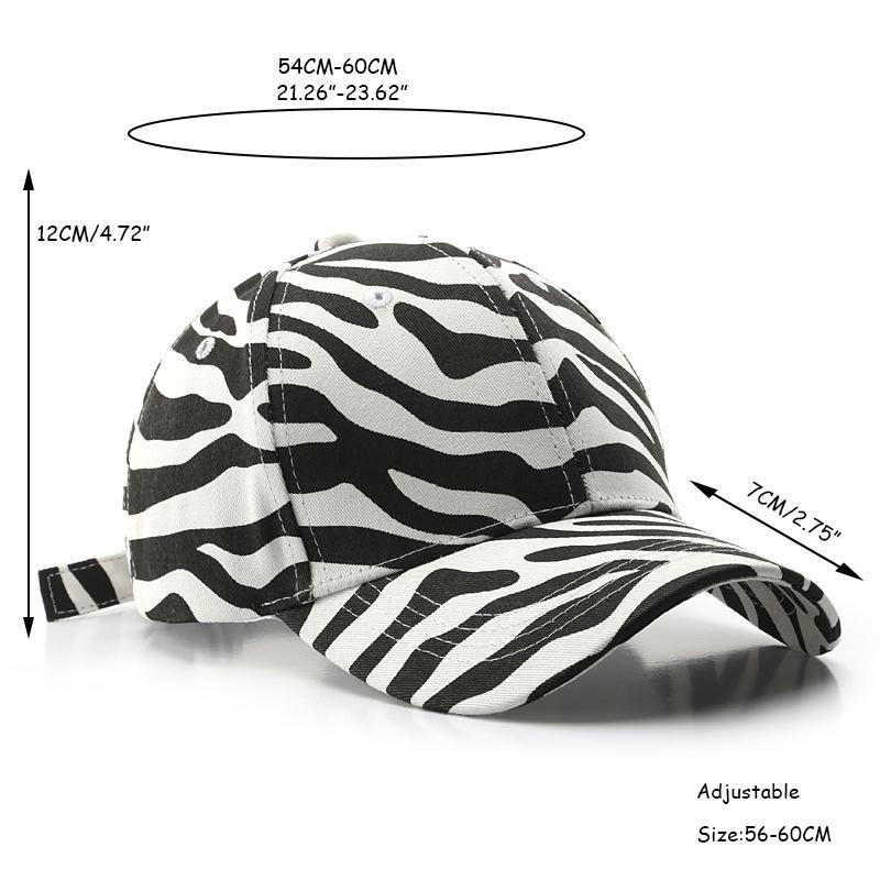 Kunems Fashion Zebra Strip Bóng chày Sọc cho phụ nữ và nam giới Cotton Cotton Mũ bảo vệ nắng ngoài trời Snapback Mũ unisex Color: Brown Size: Adjustable