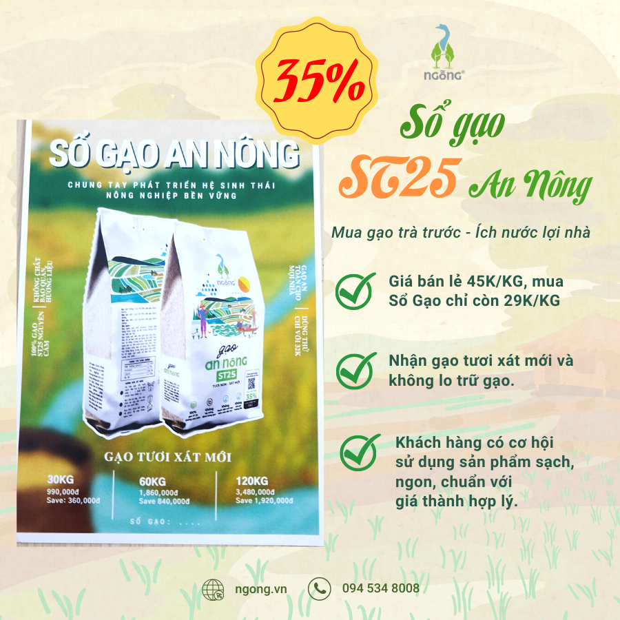 Gạo An nông ST25 Xát Dối 700g