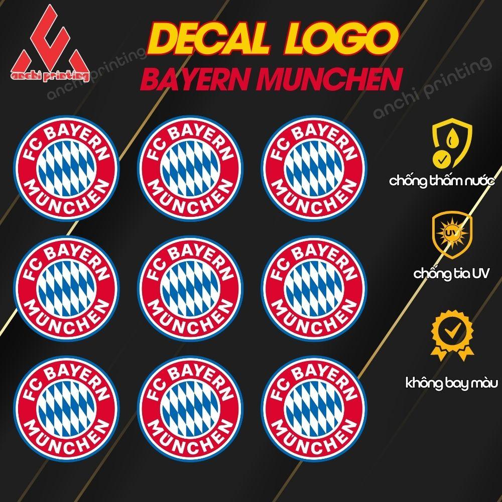 Combo 9 sticker logo decal CLB bóng đá BAYER MUNICH chất liệu chống nước 5 lớp cao cấp - ANCHI PRINTING