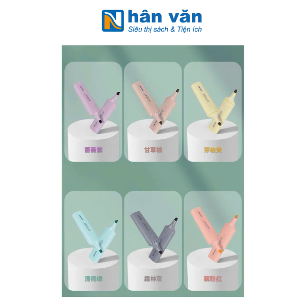 Set 6 Bút Highlight Deli Màu Morandi - Đánh Dấu Nhớ Dòng - Dạ Quang Deli Màu Pastel