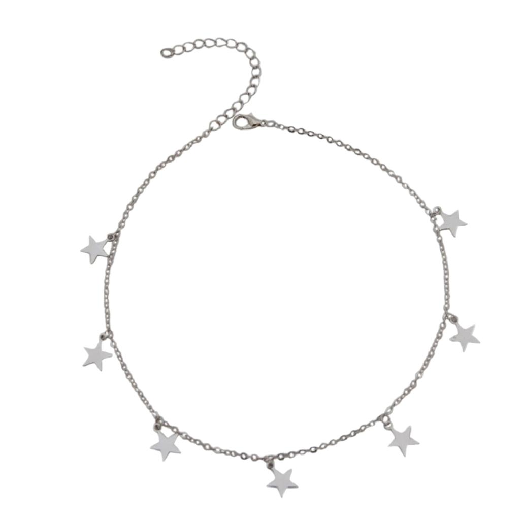 Fashion Women Clavicle Choker Necklace Star Pendant Chain Jewelry Silver