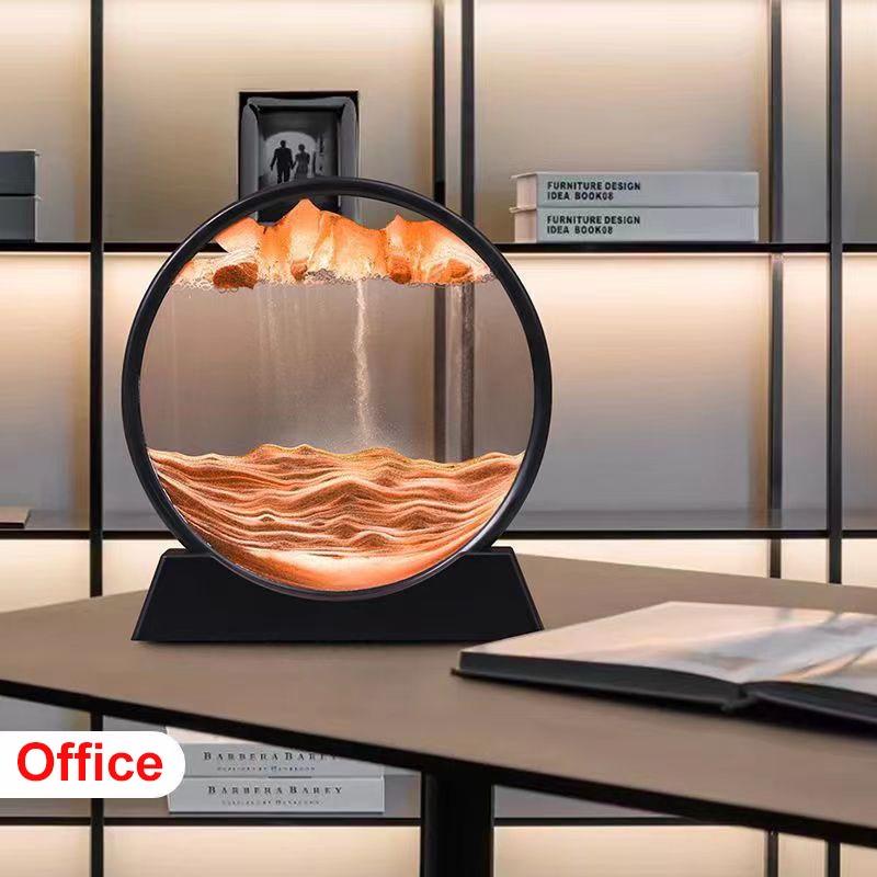 Tranh Cát Chuyển Động 3D Trang Trí Nghệ Thuật Hình Tròn, Tranh Cát Chảy Lún Mượt Mà Tăng Kiên Nhẫn Quà Tặng Sinh Nhật