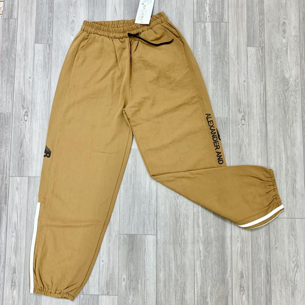 Quần Thể Thao Nữ Jogger Bo Gấu Chất Đũi Xước Đẹp, Đủ Size