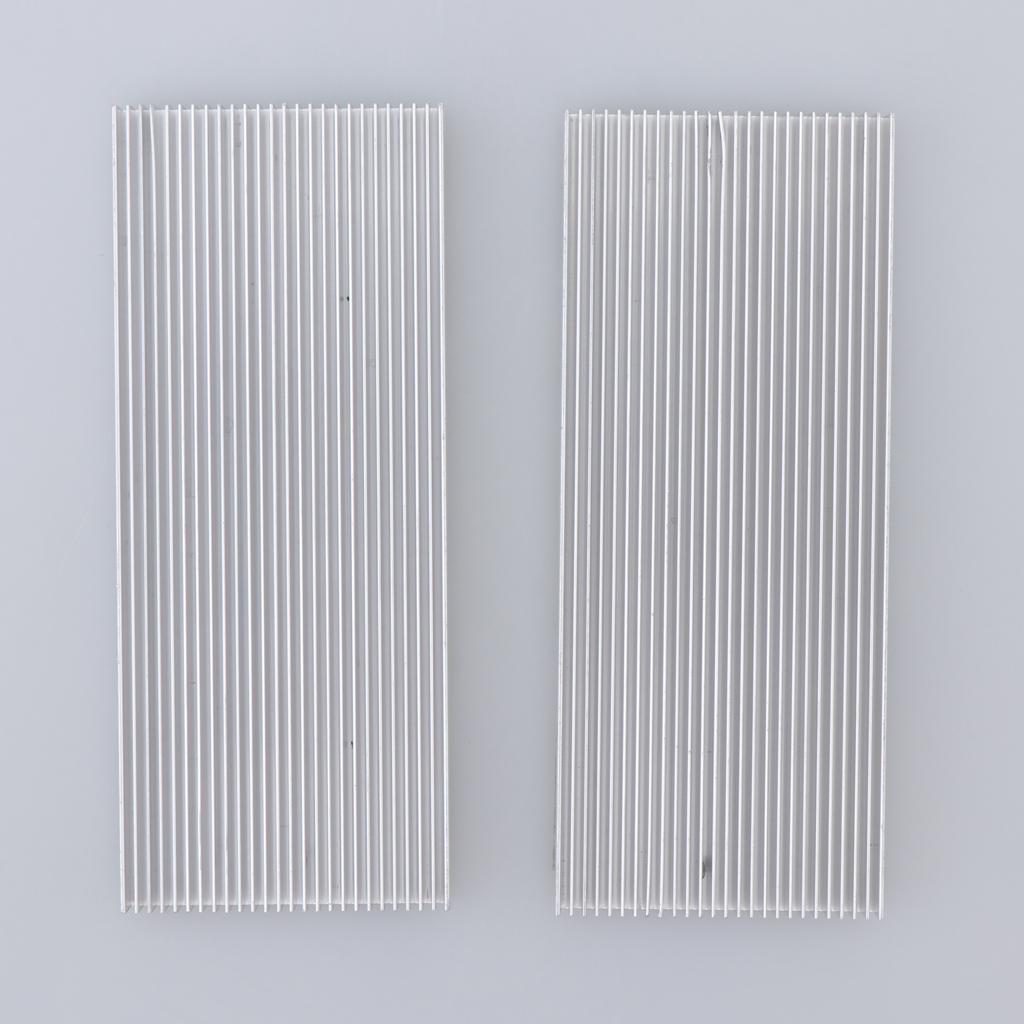 2x2Pcs Aluminum CPU Heat Sink Cooling Fin Cooler Fan Radiator Kit 100x41x8mm