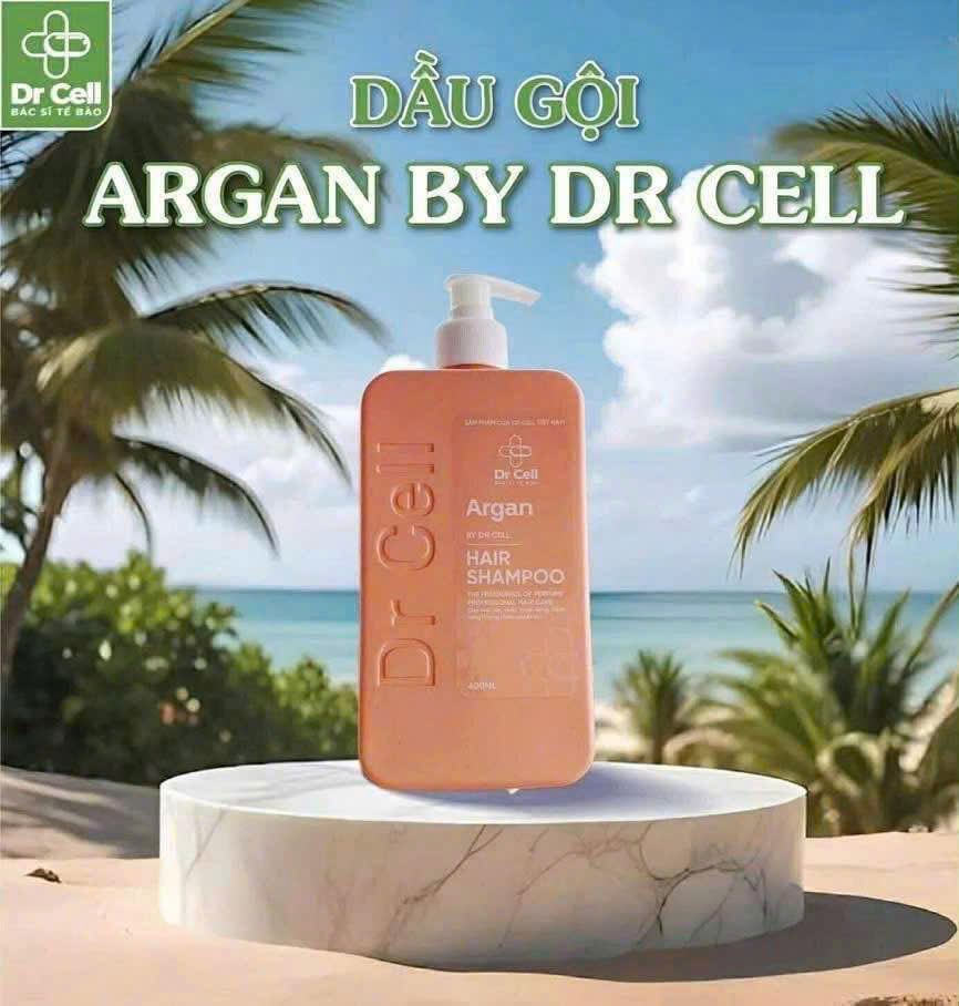 Dầu Gội Đầu Argan Dr Cell 400ml làm sạch da đầu nuôi dưỡng tóc phục hồi tóc hư tổn - Hàng Chính Hãng