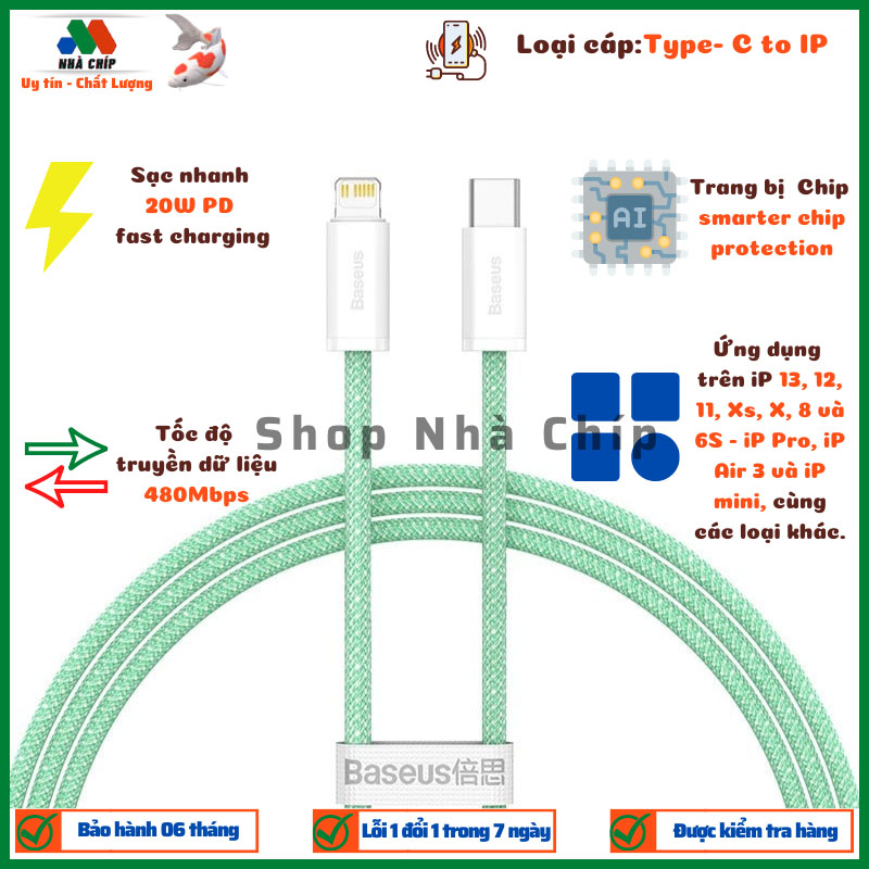 Cáp sạc nhanh siêu bền C to IP Baseus Dynamic Series FAST CHARGING DATA CABLE 20W dùng cho IP 13,12,... - Hàng chính hãng