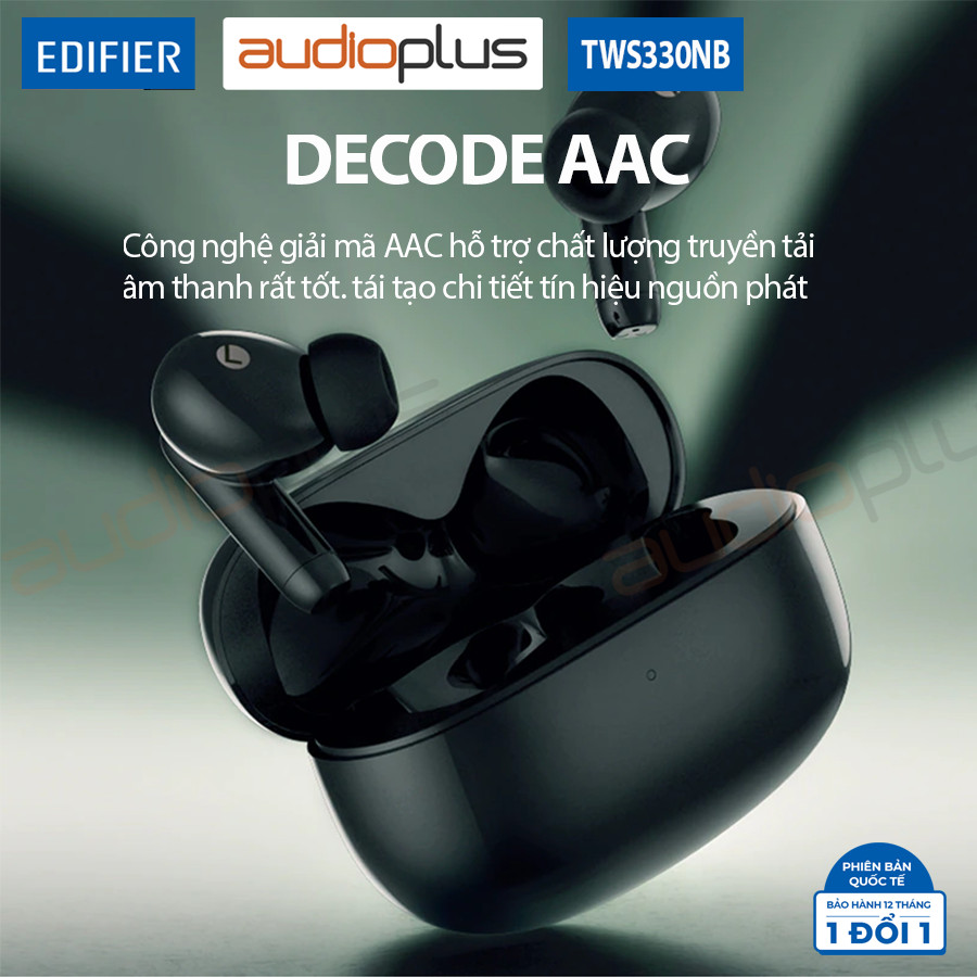 EDIFIER TWS330NB Tai nghe bluetooth chống ồn chủ động ANC - AI khử ồn đàm thoại - Game mode - Bản quốc tế - Hàng chính hãng