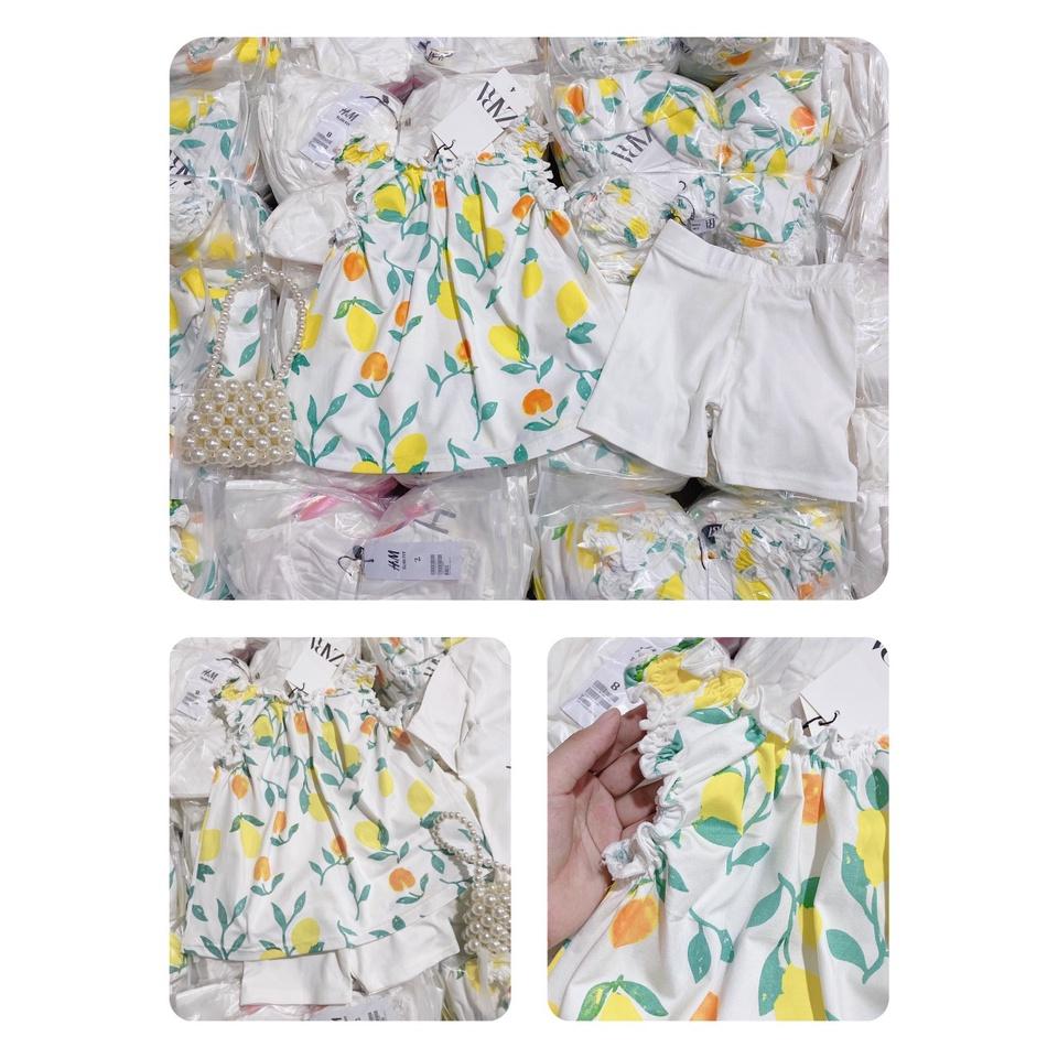 BỘ COTTON 2 KIỂU ÁO HOA-CẦU VỒNG BÉ GÁI