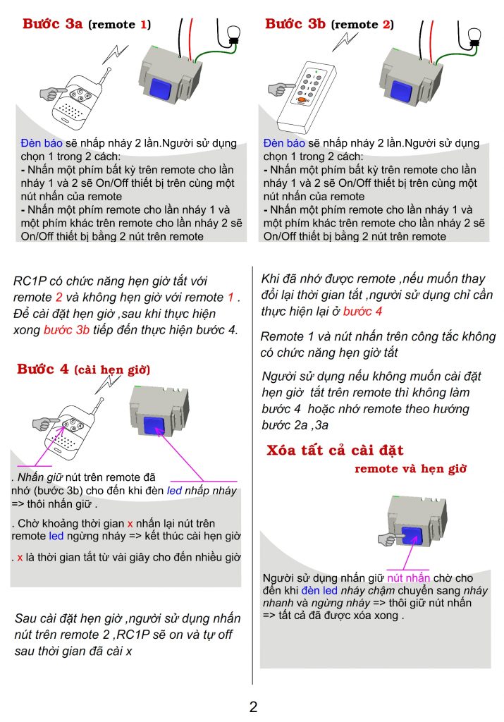 Công tắc điều khiển từ xa sử dụng sóng RF ( Tặng kèm miếng thép để ví đa năng )