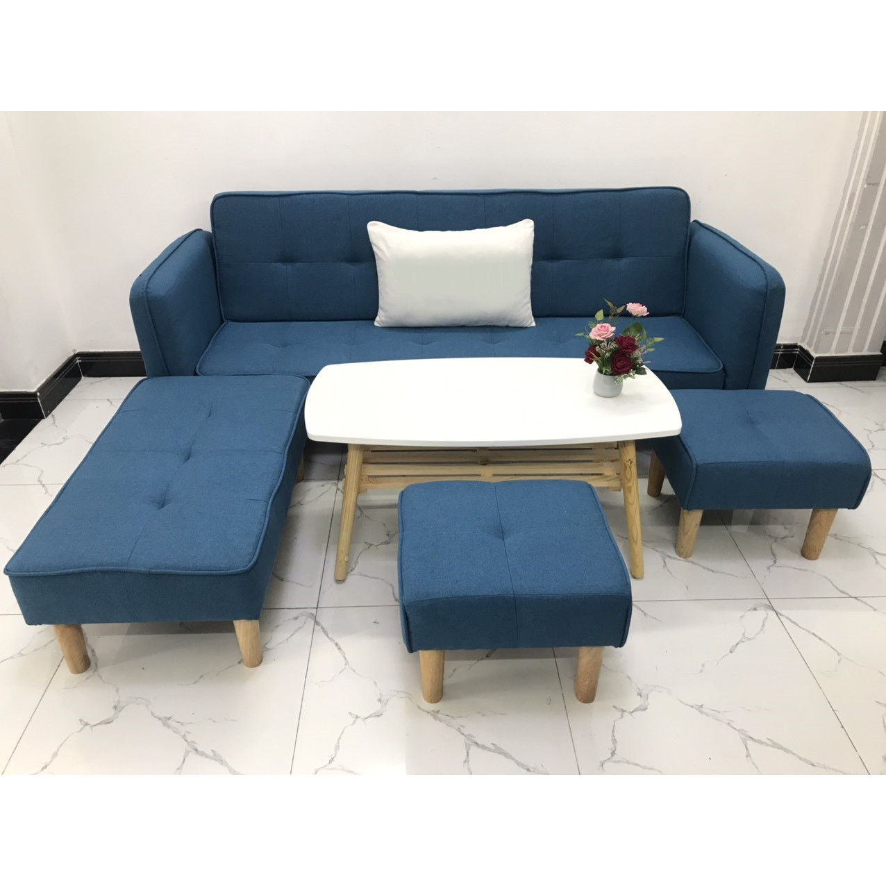 Cả bộ sofa bed L sofa giường tay vin phòng khách sivali06 sopha salon