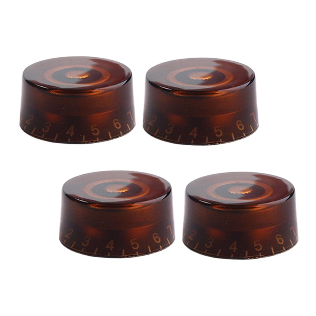 4X Đàn Guitar Tập Tông Núm Điều Khiển Núm cho Đàn Guitar Điện Nâu