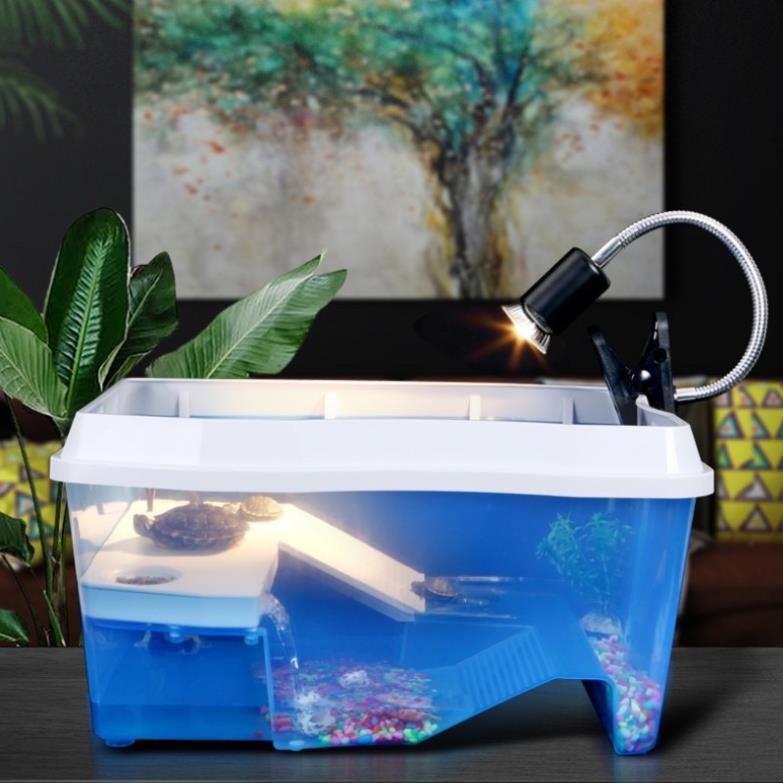 Bể nuôi rùa nước, rùa bán cạn 2 tầng KT 60x35x25cm chất liệu PP petstore