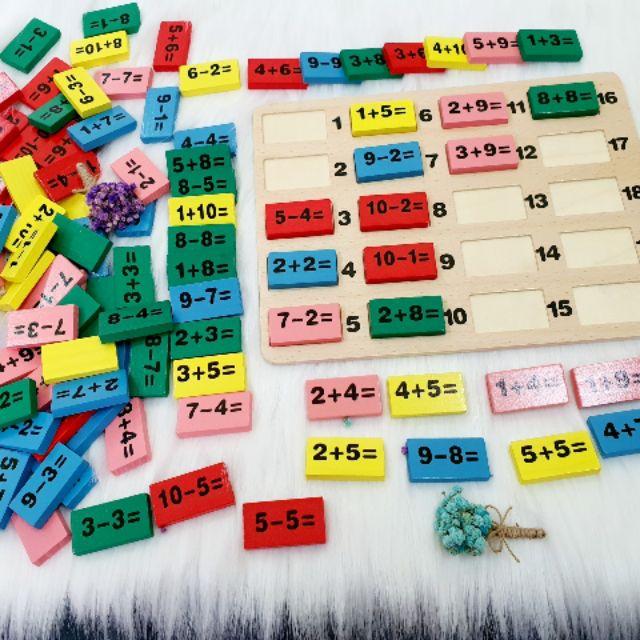 Toán học mầm non DOMINO bằng gỗ