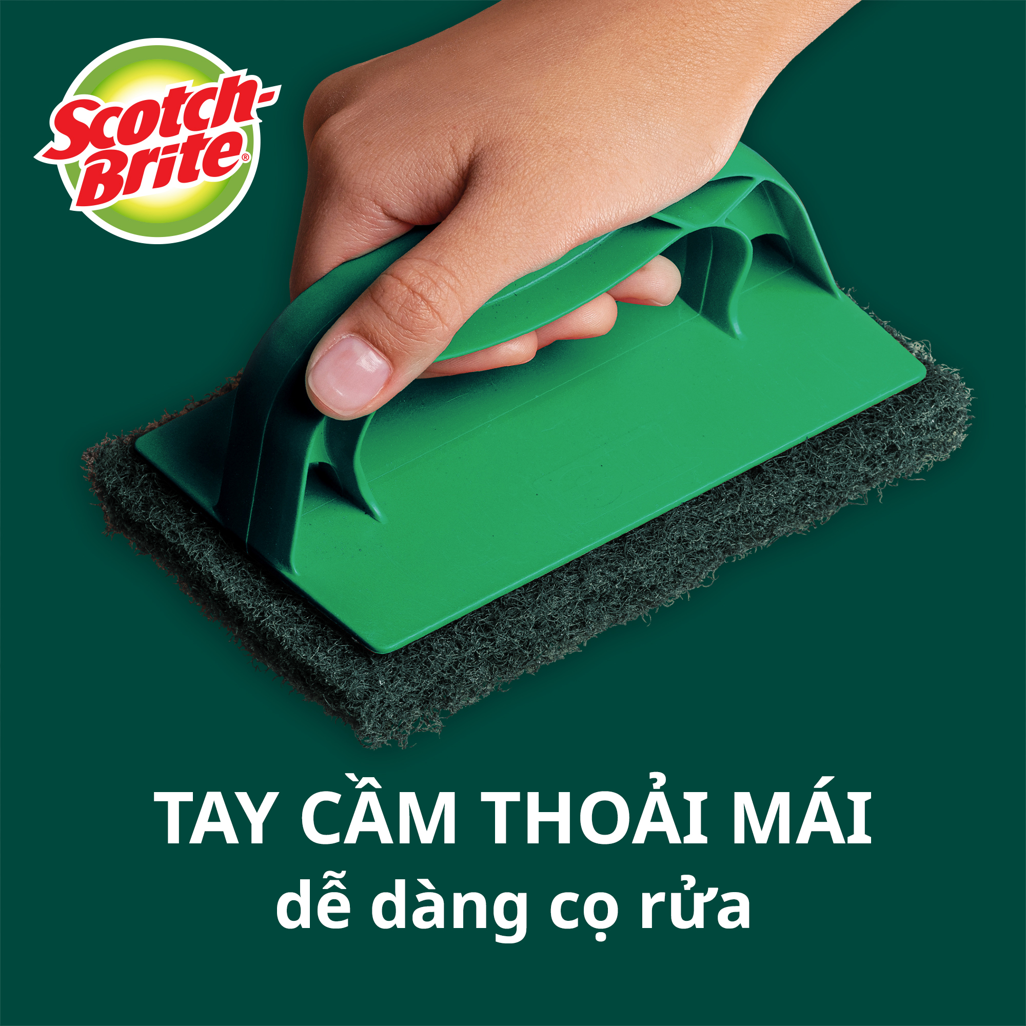 Bàn chải chà sàn nhà tắm bằng cước siêu sạch Scotch Brite 3M - Đa năng, tay cầm nhựa cao cấp, dễ dàng thay thế lớp cước, không gây trầy xước 5300