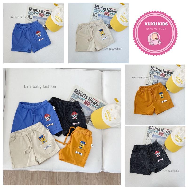 Quần đùi trẻ em, quần ngắn đội chó cứu hộ bé trai bé gái chất cotton da cá cao cấp mềm mại Xu Xu Kids size từ 8 đến 23kg