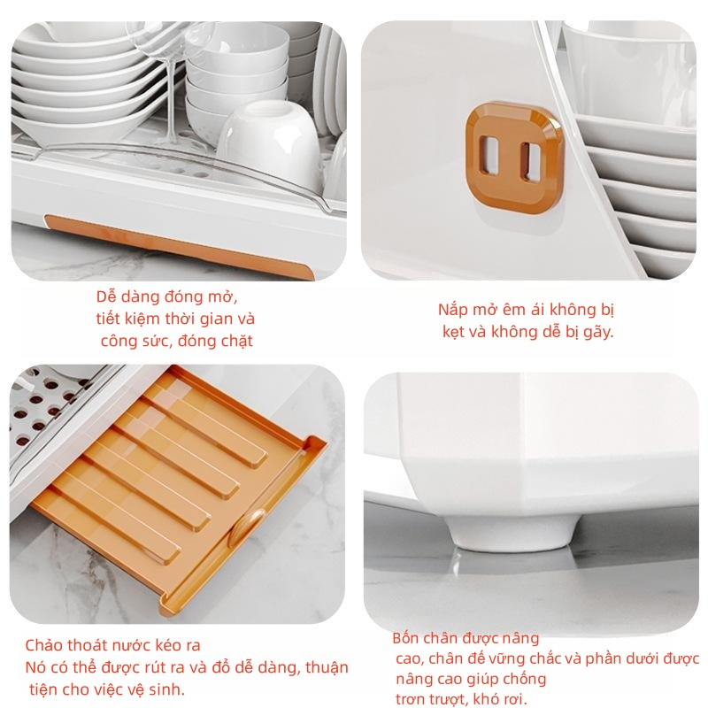 Nubie Hộp Úp Bình Sữa, Giá Úp Bát Ly Cốc Có Nắp Đậy Chống Bụi  Đa Năng, Có Khay Thoát Nước Tiện Lợi., Nhựa PP An Toàn