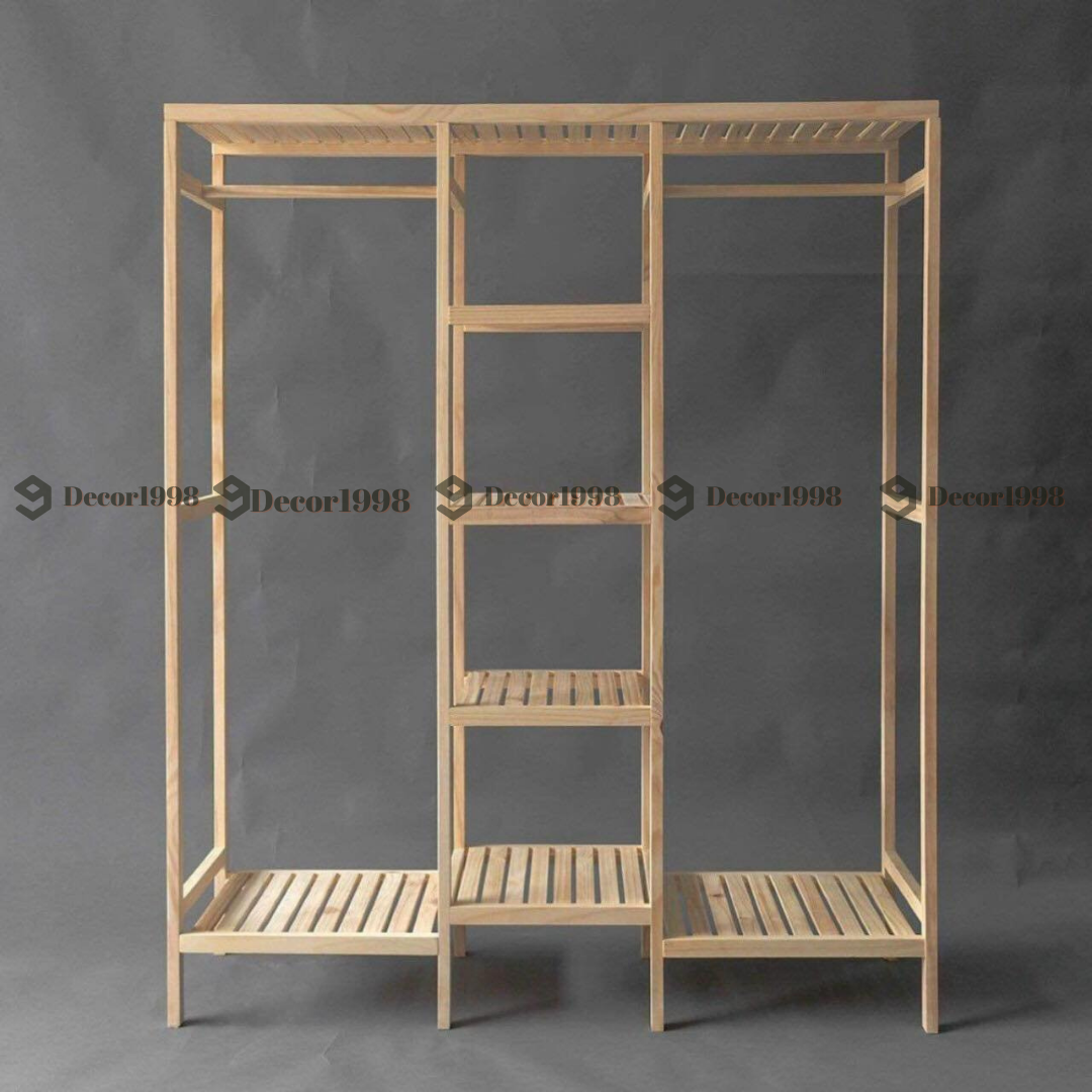 KỆ TREO ĐỒ 3 NGĂN, KỆ 3 BUỒNG GỖ THÔNG NHẬP KHẨU