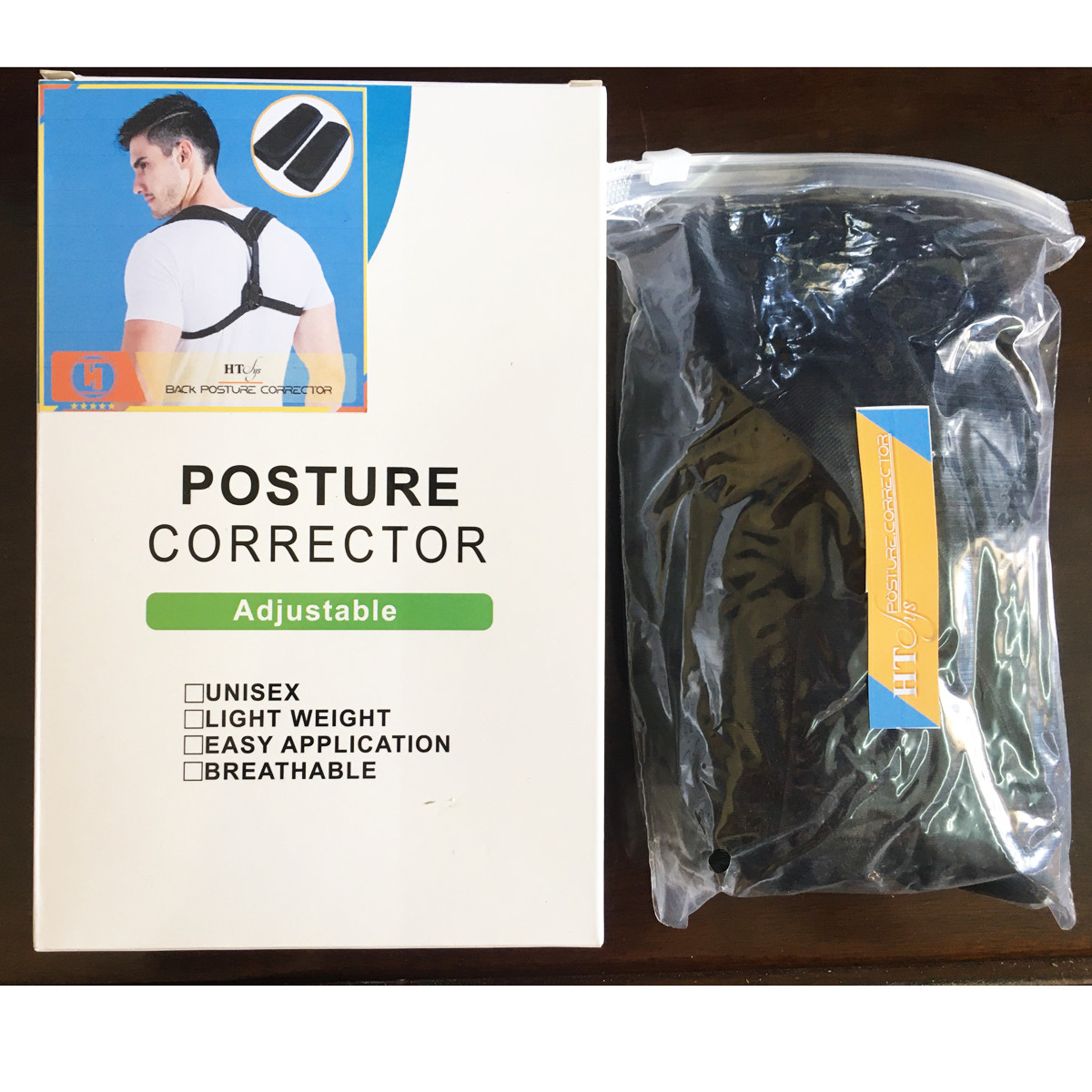 Đai chống gù lưng cao cấp HT SYS Back Posture Corrector - Freesize - Màu đen