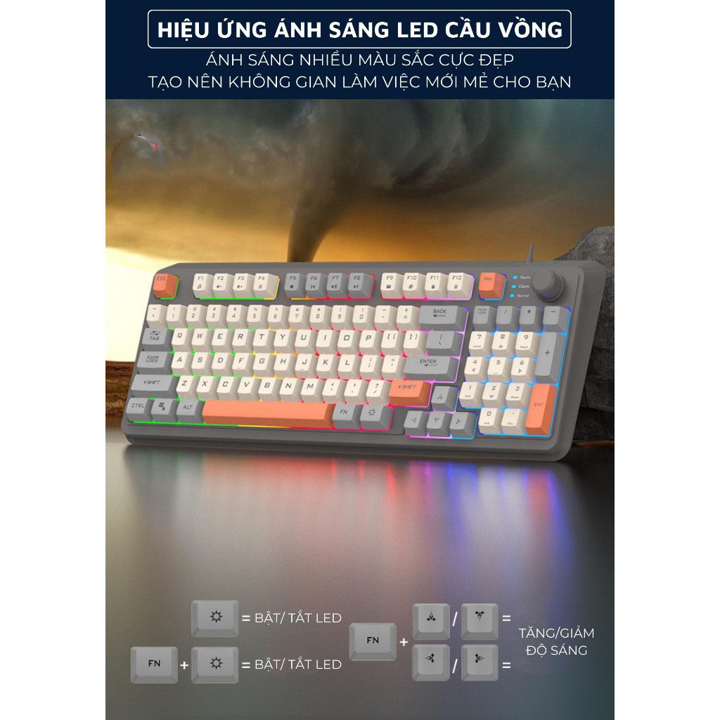 Bàn Phím Máy Tính Giả Cơ Có Dây K82 Led Gaming Cao Cấp