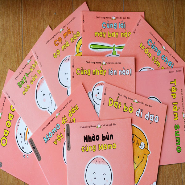 Sách Ehon Chơi cùng Momo, chú bé quả đào Combo trọn bộ 10 cuốn Tái bản (Tặng 01 bookmark đáng yêu cho bé)