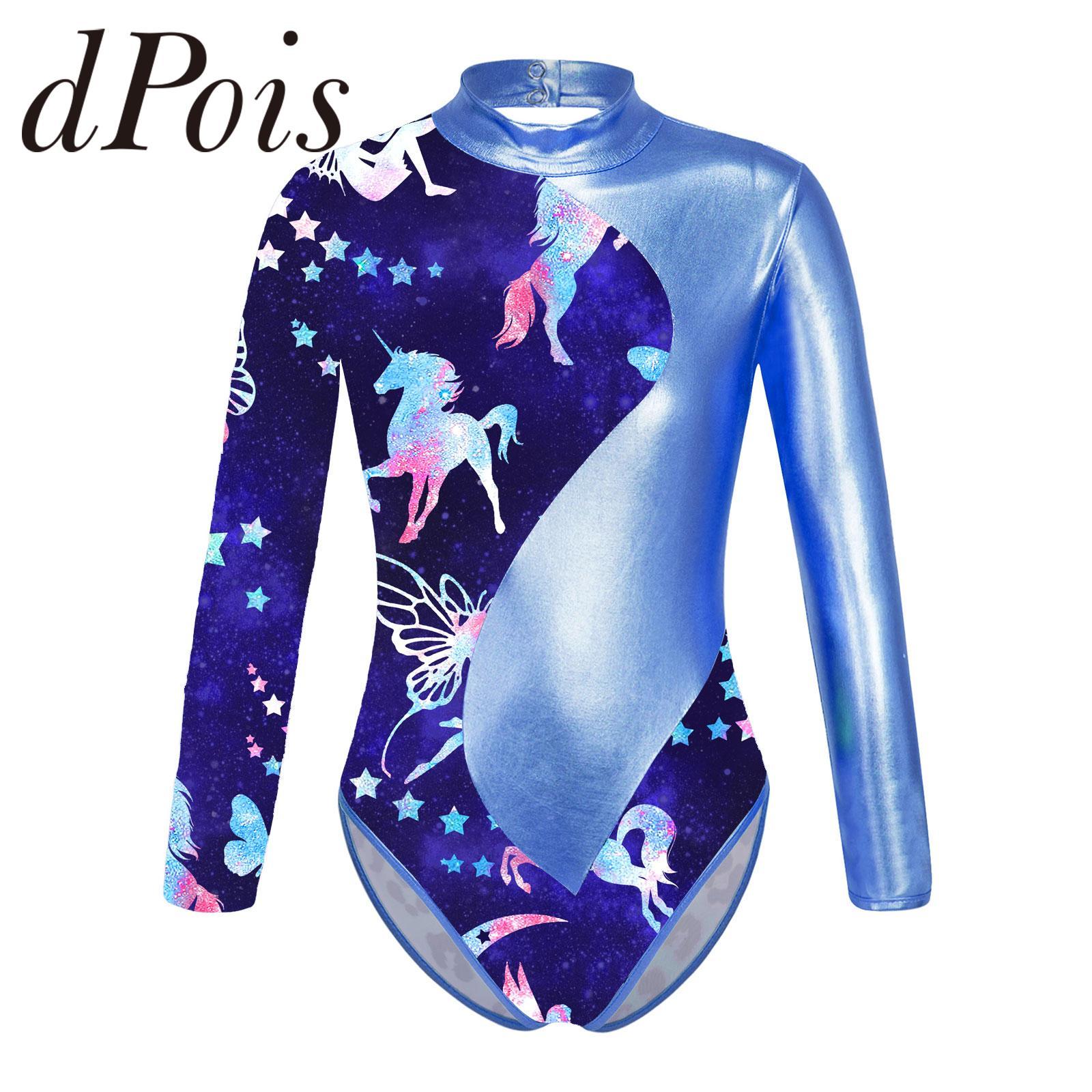 Trẻ em gái in kim loại thể dục kim loại Leotard Back Cutout Tutu múa ba lê múa ba lê Color: Pink Size: 12