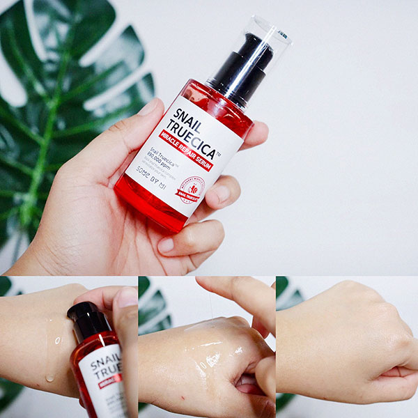 Bộ 3 Sản Phẩm Dưỡng Da, Cải Thiện Sẹo Lõm Some By Mi Snail Truecica Miracle Repair Gồm Toner Snail 135ml + Serum Snail 50ml + Kem dưỡng Snail 60g