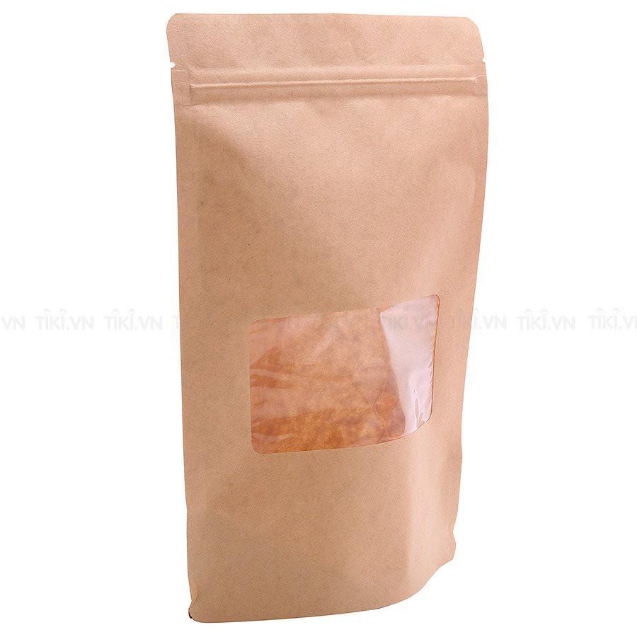 0.5KG Túi Zip Giấy Cửa Sổ - Túi zip giấy kraft đáy đứng - Túi Giấy Đựng Thực Phẩm Khô - size