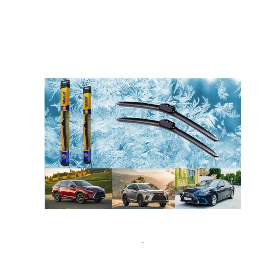 Combo cần gạt nước mưa ô tô Nano Silicon Macsim cho xe Lexus IS IS200T/250/300/300H/350 2012-2018