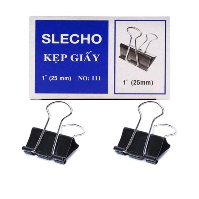 Kẹp Bướm SLECHO 25mm - Hộp 12 Cái (Kẹp Giấy)