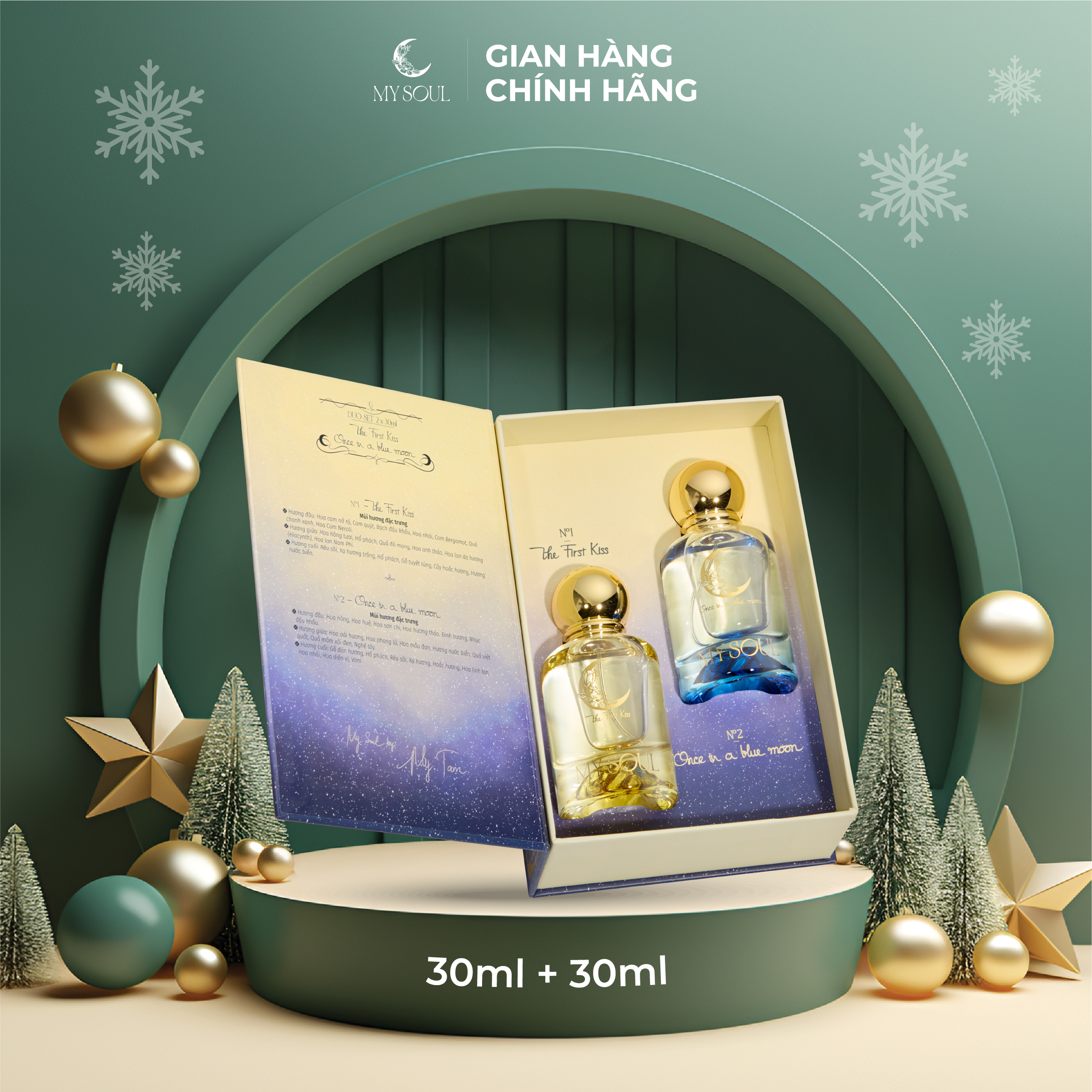 Nước Hoa My Soul của Mỹ Tâm - Phiên Bản Combo 30ml No.01 The First Kiss &amp; No.02 Once In A Blue Moon