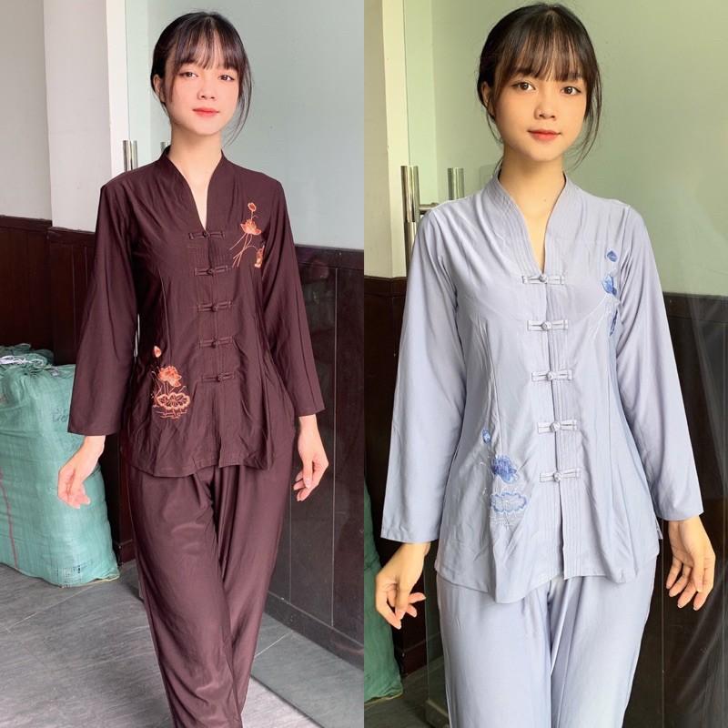 Đồ Lam Đi Chùa# Vải Thun Bà Lai Tim # Đồ Bộ # Thun Mát# Trung Niên