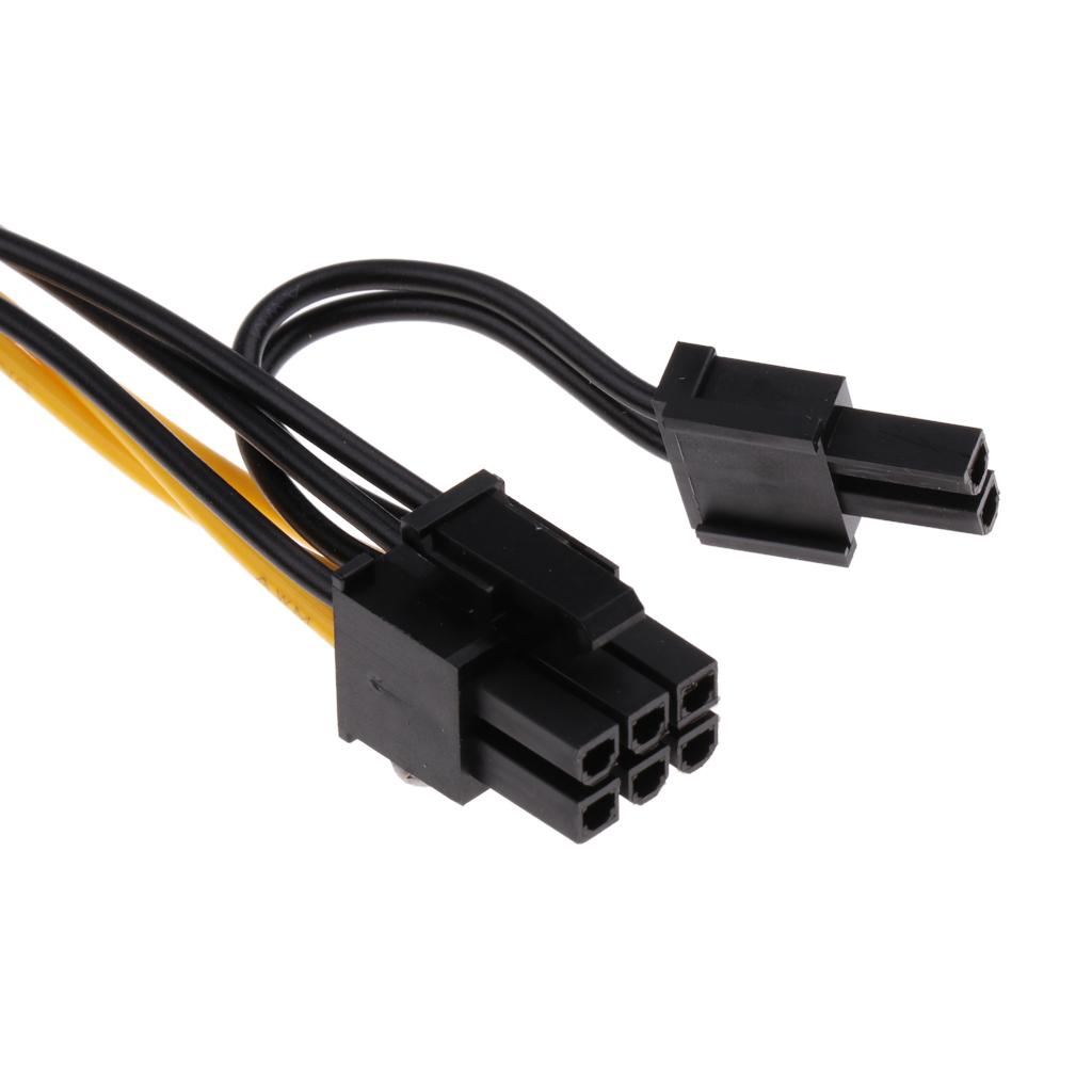 PCI-E 6-pin To 6+2-pin Power Splitter Cable Graphics Video Card Cord