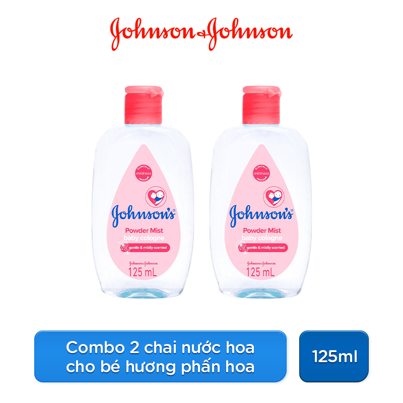 Combo 2 Chai Nước Hoa Cho Bé Johnson's Baby Cologne Hương Phấn Hoa Power Mist Baby Cologne 125ml