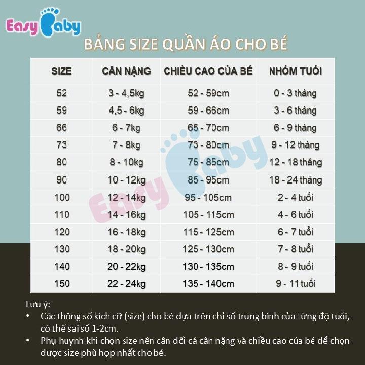 Body ngủ cho bé trai, bé gái, body liền tất dài tay, áo liền quần dài tay Easy Baby từ 0-12M