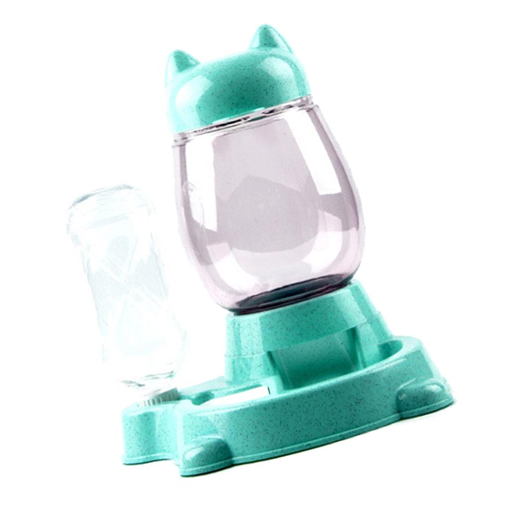 Cat Self Feeder and Waterer Drinking Water/Automatic Feeding Bowls Green
