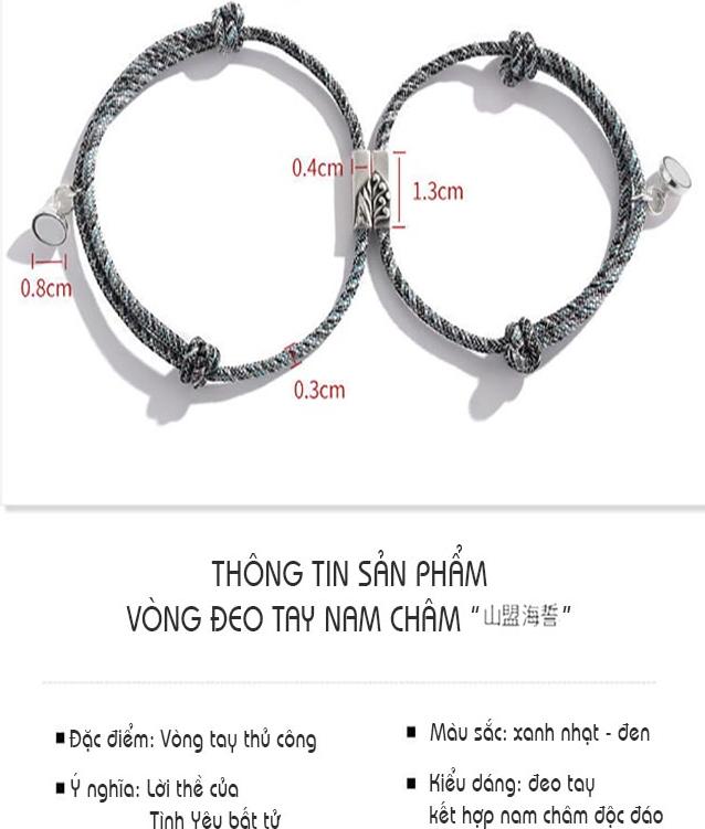 Vòng tay dây dệt thủ công phiên bản dành cho cặp đôi có hạt nam châm rất thú vị