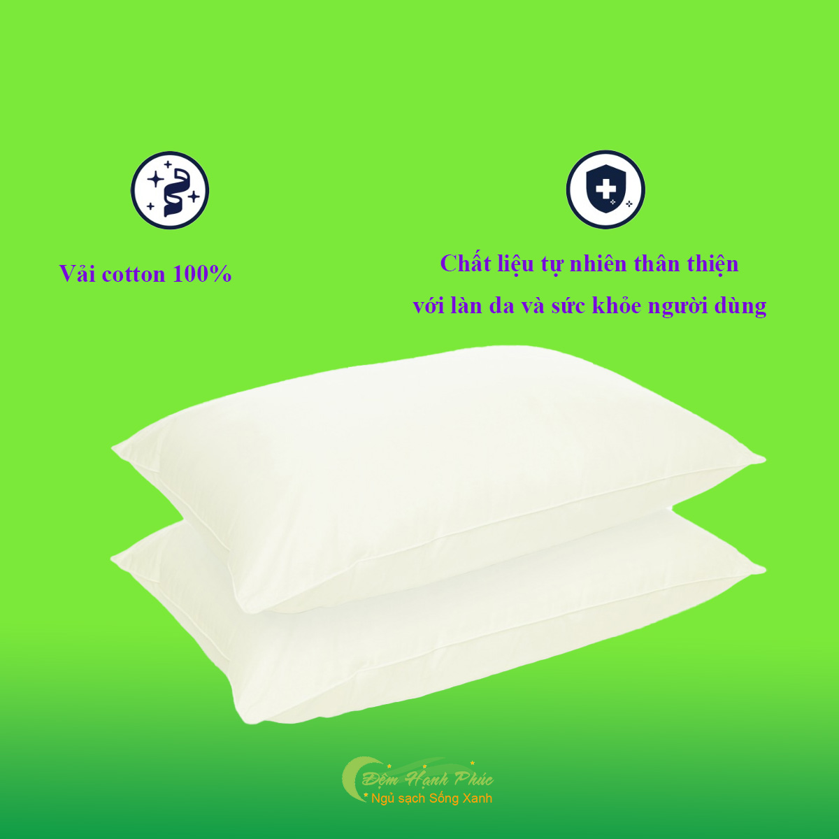 Gối bông tơ tằm MLiving Microfiber 45x65cm