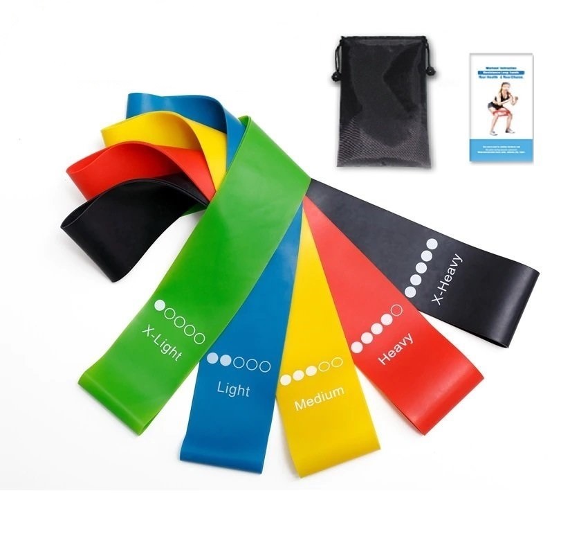 Bộ 5 Dây Đàn Hồi Tập Gym Yoga, Dây Kháng Lực, Dây Đàn Hồi Tập Thể Dục- Hàng Chính Hãng