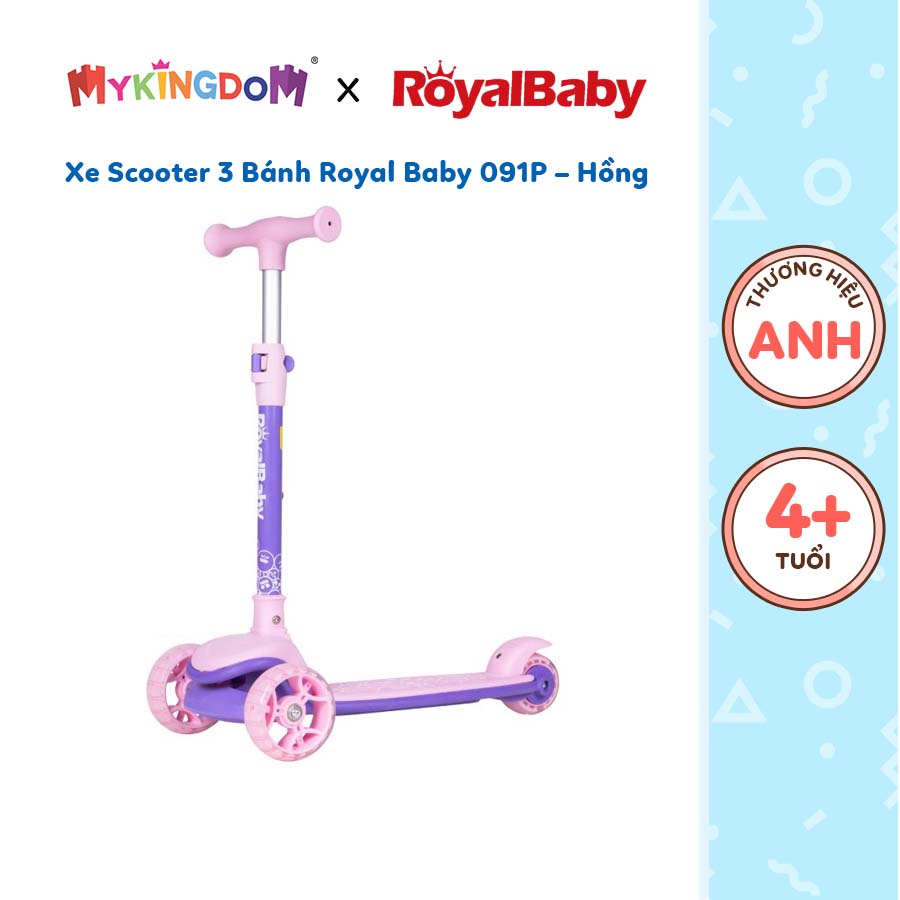 Xe SCOOTER 3 Bánh Royal Baby 091P – Hồng 091P