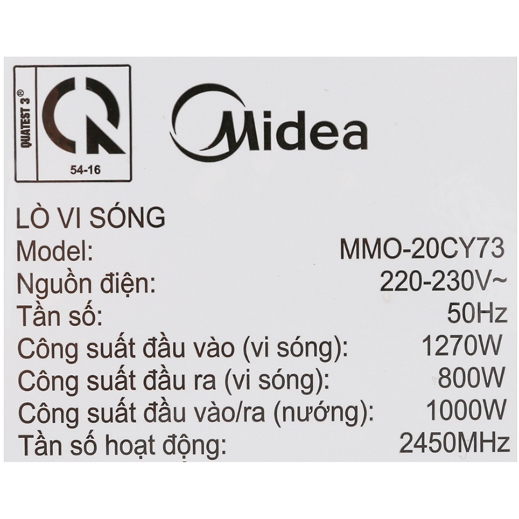 Lò vi sóng Midea MMO-20CY73 20 lít - Hàng chính hãng