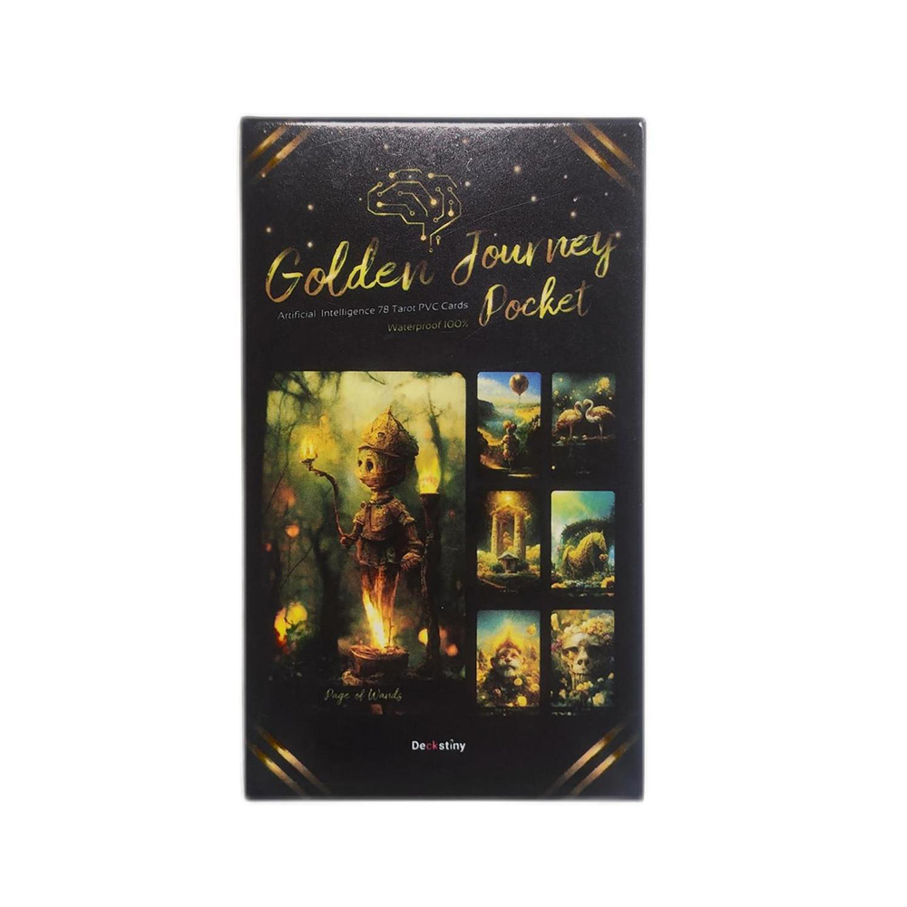 [Size Gốc] Bộ Bài Golden Journey Tarot 78 lá bài 7x12 Cm tặng đá thanh tẩy